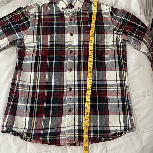 Eddie Bauer Shirt Men Medium Red Plaid Long Sleeve Pockets Button Down Classic - Picture 4 of 8